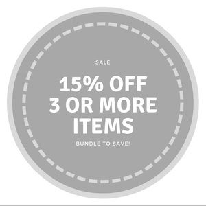 15% discount on 3 items or more
